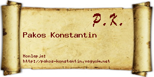 Pakos Konstantin névjegykártya